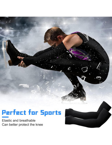 Mangas Térmicas para Brazos Skylety 2 Pares Unisex Negro