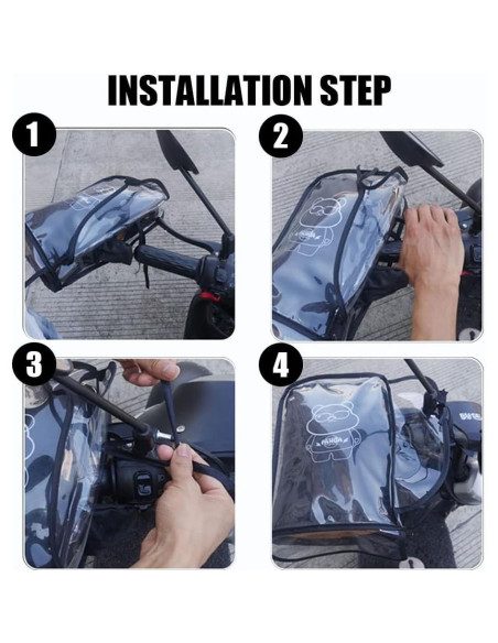 Guantes de Manillar de Motocicleta MIUPOO Impermeables Transparentes