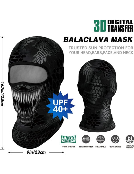 Máscara Balaclava 3D Táctica Unisex para Esquí y Motocicleta