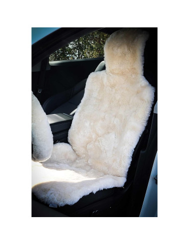 Funda de Asiento de Coche de Piel de Oveja Natural 142x58 cm
