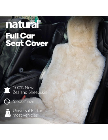 Funda de Asiento de Coche de Piel de Oveja Natural 142x58 cm