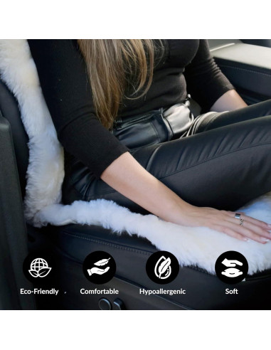 Funda de Asiento de Coche de Piel de Oveja Natural 142x58 cm