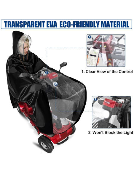 Cubierta de Lluvia ZHOUMADE para Scooter de Movilidad 180 cm