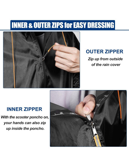 Cubierta de Lluvia ZHOUMADE para Scooter de Movilidad 180 cm