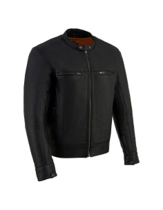 Chaqueta de motocicleta de cuero Milwaukee Leather MLM1551 negra