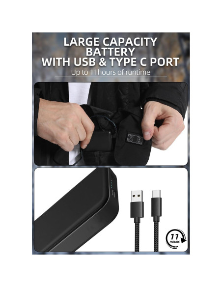 Chaqueta Calentada SAVIOR HEAT Hombre Impermeable 10 Horas