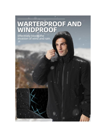 Chaqueta Calentada SAVIOR HEAT Hombre Impermeable 10 Horas