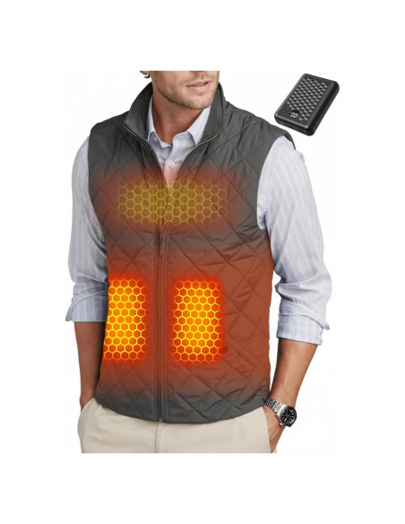 Chaleco Térmico Wulcea para Hombres 7.4V 14000mAh Gris