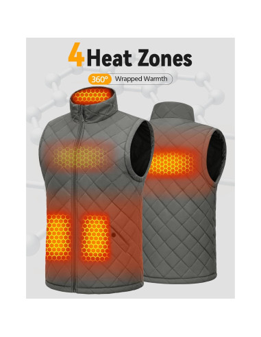 Chaleco Térmico Wulcea para Hombres 7.4V 14000mAh Gris