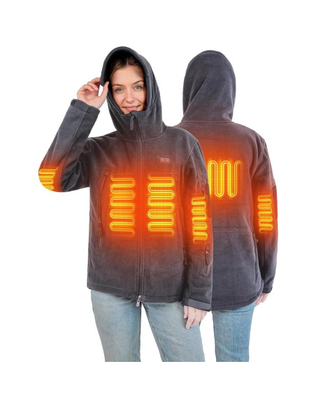 Chaqueta Calentada Antártica Gear 12V 16000mAh Forro Polar