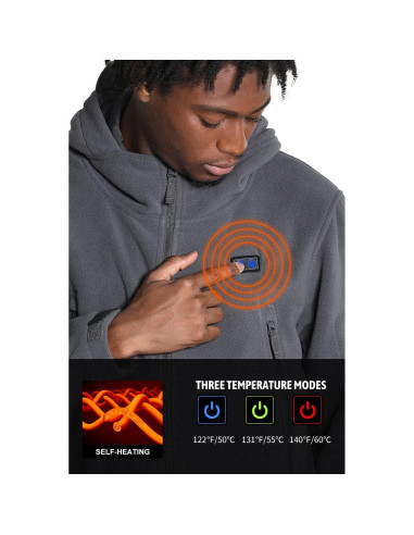 Chaqueta Calentada Antártica Gear 12V 16000mAh Forro Polar