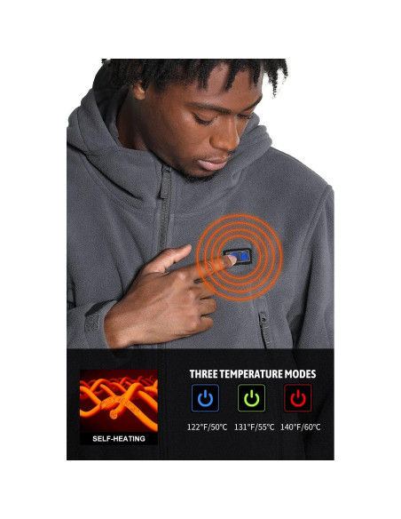 Chaqueta Calentada Antártica Gear 12V 16000mAh Forro Polar