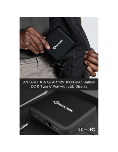 Chaqueta Calentada Antártica Gear 12V 16000mAh Forro Polar