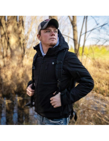 Chaqueta Calentada TIDEWE para Hombres - Negro - Talla S-XXXL