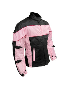 Chaqueta de moto Xelement CF562 Tri-Tex Rosa Negra Mujer XL