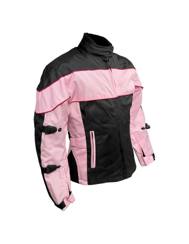 Chaqueta de moto Xelement CF562 Tri-Tex Rosa Negra Mujer XL