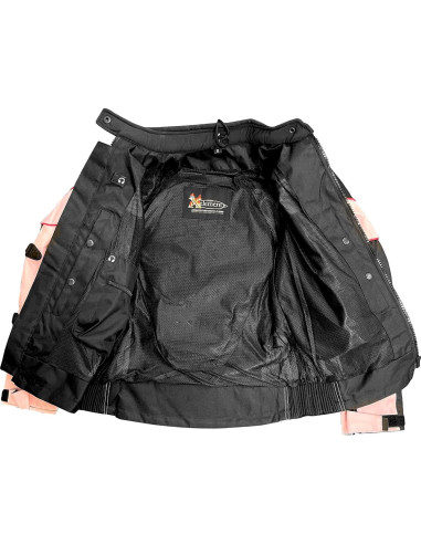 Chaqueta de moto Xelement CF562 Tri-Tex Rosa Negra Mujer XL