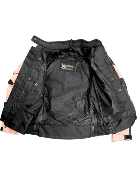Chaqueta de moto Xelement CF562 Tri-Tex Rosa Negra Mujer XL