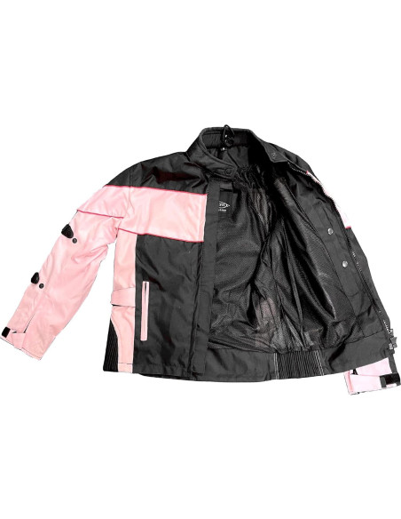 Chaqueta de moto Xelement CF562 Tri-Tex Rosa Negra Mujer XL