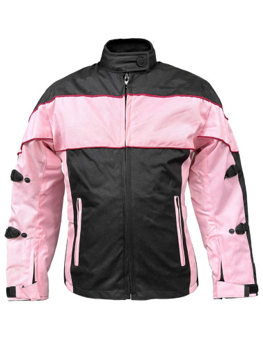 Chaqueta de moto Xelement CF562 Tri-Tex Rosa Negra Mujer XL