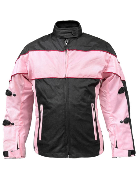 Chaqueta de moto Xelement CF562 Tri-Tex Rosa Negra Mujer XL
