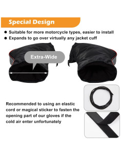 Guantes de Manillar Tallew para Motocicleta Impermeables 2 Pares 2