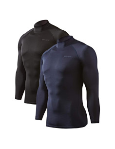 Camisetas Térmicas de Cuello Mock DEVOPS para Hombre - 2 Pack