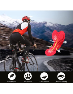 Pantalones de Ciclismo Souke Sports Largos 4D Hombre Negro 2