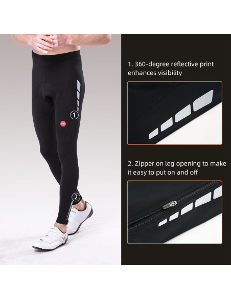 Pantalones de Ciclismo Souke Sports Largos 4D Hombre Negro