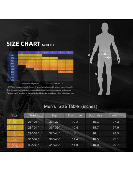 Pantalones de Ciclismo Souke Sports Largos 4D Hombre Negro