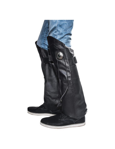 Chaps Cortos de Cuero The Nekid Cow XS-S con Cremallera y Velcro