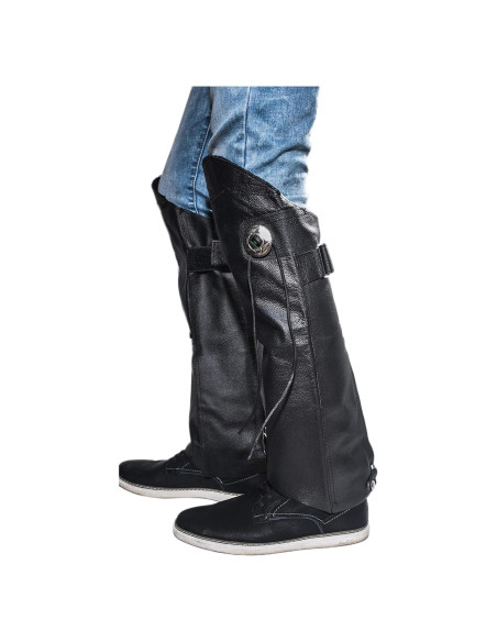 Chaps Cortos de Cuero The Nekid Cow XS-S con Cremallera y Velcro