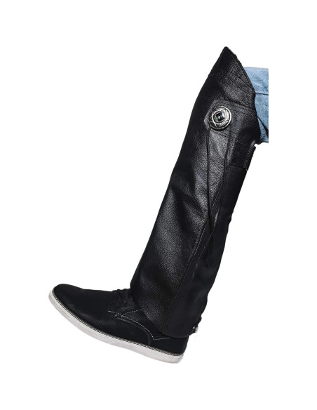 Chaps Cortos de Cuero The Nekid Cow XS-S con Cremallera y Velcro