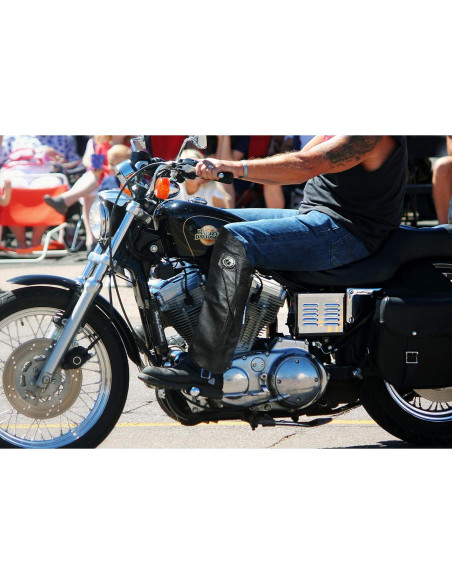 Chaps Cortos de Cuero The Nekid Cow XS-S con Cremallera y Velcro