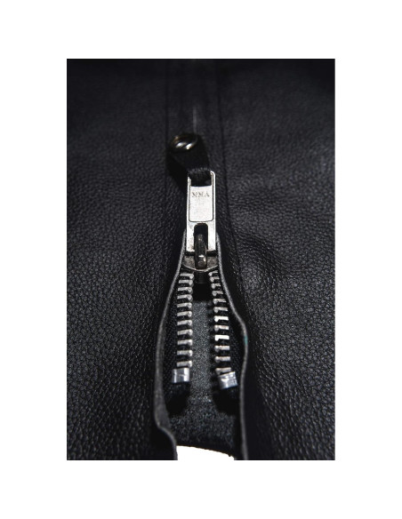 Chaps Cortos de Cuero The Nekid Cow XS-S con Cremallera y Velcro