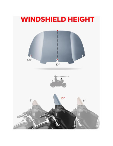 Parabrisas Onda 10" Amazicha para Harley Davidson 1996-2013