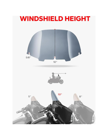 Parabrisas Onda 10" Amazicha para Harley Davidson 1996-2013