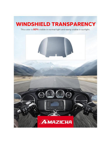 Parabrisas Onda 10" Amazicha para Harley Davidson 1996-2013