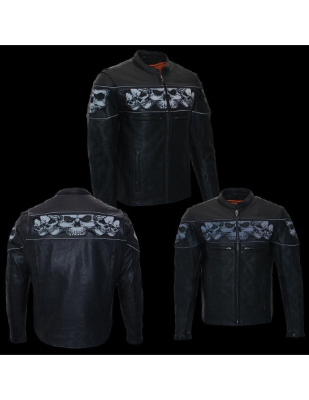 Chaqueta de motocicleta Milwaukee Leather MLM1501 Cool-Tec Negra XXL