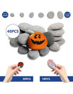 48 Piedras de Río Naturales para Pintar Nuanchu - 3.05-8 cm 2