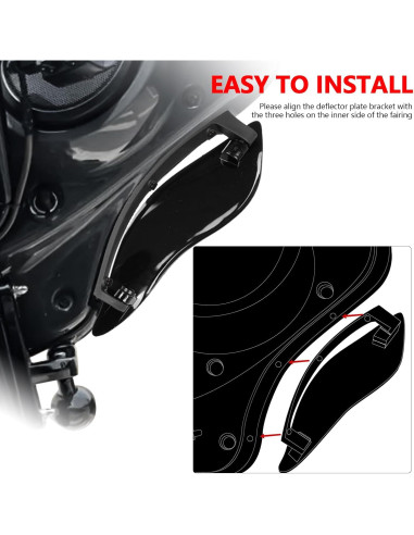 Deflectores de aire ajustables MOCODUO para Harley 2014+ Negro
