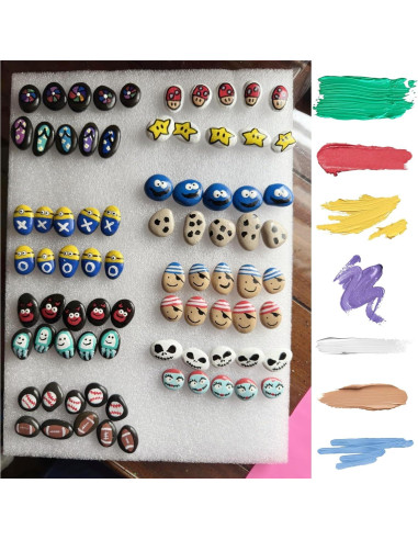 10 Piezas Piedras DIY para Pintar - Juego Tres en Raya CYLHCM