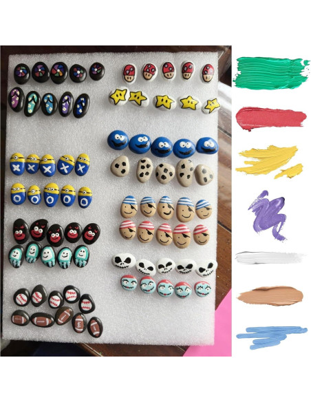 10 Piezas Piedras DIY para Pintar - Juego Tres en Raya CYLHCM