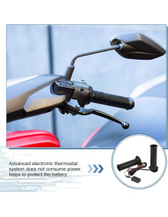 Puños Calefactables Yosoo 22mm para Motocicleta - Negro 2