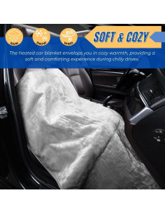 Manta Calentada Eléctrica EZONE 12V Gris Portátil 139.7x101.6cm 2