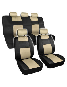 Cubierta de Asiento de Coche BDK 11 Piezas Beige Negro