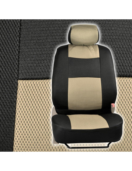 Cubierta de Asiento de Coche BDK 11 Piezas Beige Negro