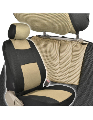 Cubierta de Asiento de Coche BDK 11 Piezas Beige Negro