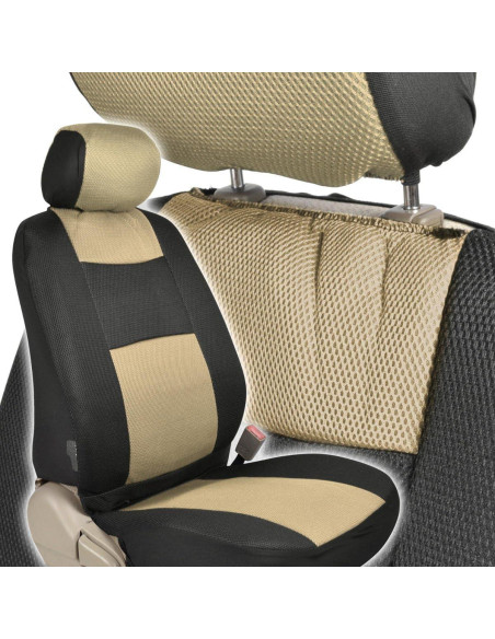 Cubierta de Asiento de Coche BDK 11 Piezas Beige Negro