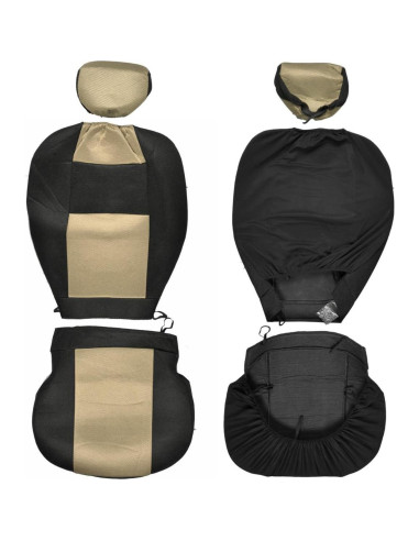 Cubierta de Asiento de Coche BDK 11 Piezas Beige Negro